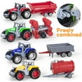 thumbnail image 3 of Surpdew 4 Pack Farm Tractor Toys, Die Cast Tractor Toys With Trailers For Kids 3-5 Detachable Alloy Farm Tractors And Truck Toys For Toddlers Boys 3 4 5 6 7 8 Birthday Gift & Cake Toppers, 3 of 8