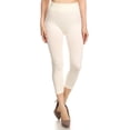 thumbnail image 3 of COUVER Women Seamless Stretch Capri Leggings, Ivory, One Size, 3 of 8