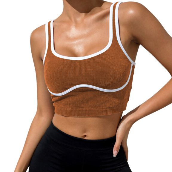 WEIWEN Womens V Neck Tank Tops Dressy Summer Sleeveless Tops Slim Fit Casual Going Out T Shirts 2026 Trendy Basic Cami Tanks Woman Blouses Brown, XS