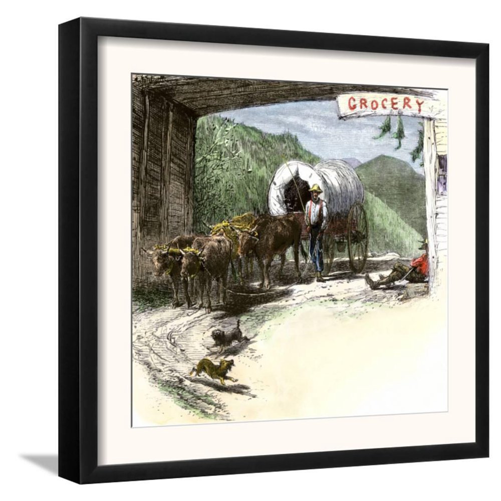 Covered Wagon Entering Kentucky Through Cumberland Gap Framed Art Print