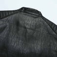 thumbnail image 6 of WIZUTIZ Men's Leather Jacket Solid Color Motorcycle Vintage Zipper Pocket Long Sleeve Hoodless PU Coat for Winter Casual Daily Outdoor Mens Fashion, 6 of 8