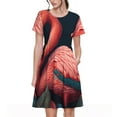 thumbnail image 1 of Saiise Robes d'Été à Motif Floral Coloré Flamant Rose pour Femmes T-Shirt Décontracté Manches Courtes Robe de Plage avec Poches, 1 of 6