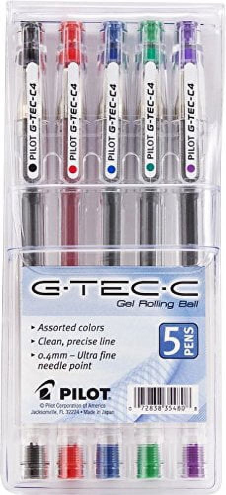 8 PACKS: Pilot G-Tec-C Gel Rolling Ball Pen Ultra Fine Point, 5-Pen Set(35480)