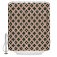 thumbnail image 1 of Cortina de ducha DEKAXID con diseño retro de rombos y cuadros, de alta calidad, impermeable, para baño, estilo sencillo, 1 of 5