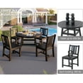 thumbnail image 5 of Jocisland 5 Piece HDPE Outdoor Dining Tables and Chairs, All-Weather Patio Outdoor Furniture, Black, 5 of 9