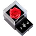 thumbnail image 1 of Preserved Red Rose with Heart Necklace, Gifts for Mom Wife Women Sister Grandma Girlfriend Her, Mothers Gifts Day from Daughter Son Birthday Christmas Valentines Day, 1 of 5