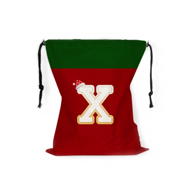 Bolsa de Almacenamiento Del Árbol de Navidad Bolsa de Regalo de Navidad de 26 Cartas 12.2x14.96In Rojo Poliéster con Cordón Bolsas de Regalo de Navidad