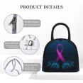 thumbnail image 4 of Salouo Two Human Hands are Holds Ribbon Awareness for Insulated Lunch Bag for Women/Men - Leakproof Cooler Tote Bag Organizer - Reusable Lunch Box for Office Picnic Hiking Beach-One Size, 4 of 6