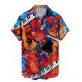 thumbnail image 3 of Camisas para hombre con estampado de guitarra musical, camisetas de rock, hip hop, ropa masculina, manga corta, cuello en V, camisas de playa Ahloa, camisa social masculina, 3 of 5
