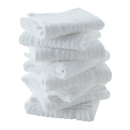 

CANNON 100% Cotton Bar Mop Dishcloths (12 L x 12 W) for Home & Restaurant Highly Durable Absorbent Easy to Wash Reusable Cleaning Cloths (8-Pack White)