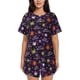 thumbnail image 1 of Fotbe Halloween Conjunto de Pijama Estampado para Mujer, 2 Piezas, Ropa de Dormir con Camiseta de Manga Corta y Shorts Suaves-Medium, 1 of 6
