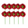 thumbnail image 1 of Cateissary 10 piezas de flores artificiales Gerbera, plantas falsas, simulación de novia, aspecto sin olor, hogar, jardín, oficina, flores DIY Decoración Rojo Cateissary HA084637-08, 1 of 6