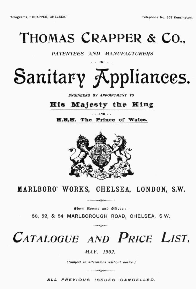 Crapper Catalogue, 1902. /Ncatalog Of Thomas Crapper'S Sanitary ...