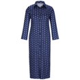 thumbnail image 4 of JUNWELL Womens Long Sleeve Button Down Shirts Long Dress V Neck Collared Print Maxi Dress Casual Loose Basic Pockets Dress, 4 of 6