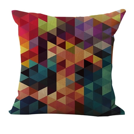 Bay Window Sofa 18 * 18 inches / 45 * 45cm Polyester Geometric Pattern Cushion Cover Decorative Sofa Car Waist Square Pillow Case Pillowcase Home Bay Window Bedside Decor ()