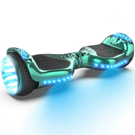 HOVERSTAR Crystal Light Wheel Hoverboard, 6.5 inch New Version Bluetooth Hover Board, Chrome and Design Color Self-Balance Electric Scooter
