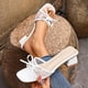thumbnail image 5 of Zapatillas de Verano para las Mujeres Fish-Mouth Malla Bowknot Mulas de Tacón Alto Tacón Grueso Toe Abierto de Tamaño Grande Slide Interior Casual, 5 of 6