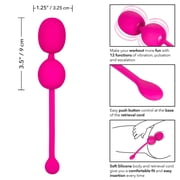 California Exotic Novelties Rechargeable 12-Function Silicone Dual Kegel Ball - Pink