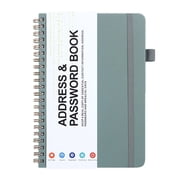 Solivara Password Address Book Coil Book, Secure Password Organizer With Coil Binding For Contacts And Logins(Dark Green,5.6*7.7in)