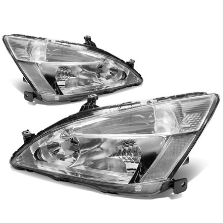 For 2003 to 2007 Honda Accord Replacement Headlight Chrome Housing Clear Corner Headlamp 04 05 06 Left + Right