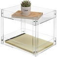 thumbnail image 3 of MyGift 2-Tier Clear Acrylic Desktop Document Rack, Modern File Folder Tray, 3 of 7