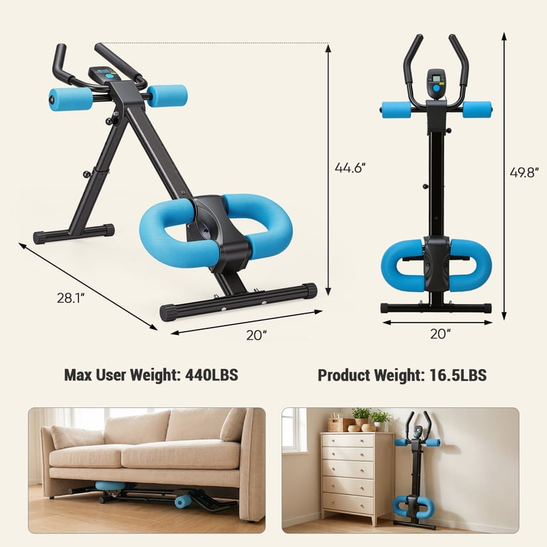 EDX Adjustable Ab Machine, 440 lbs Capacity, Blue photo 5