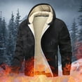 thumbnail image 4 of Men's Winter Lined Hooded Jacket Windproof Outdoor Coat With Full Zip Front For Cold Weather And Warmth Workwear Men's Trench Coat Plus Size Winter Cardigan for Men, 4 of 9