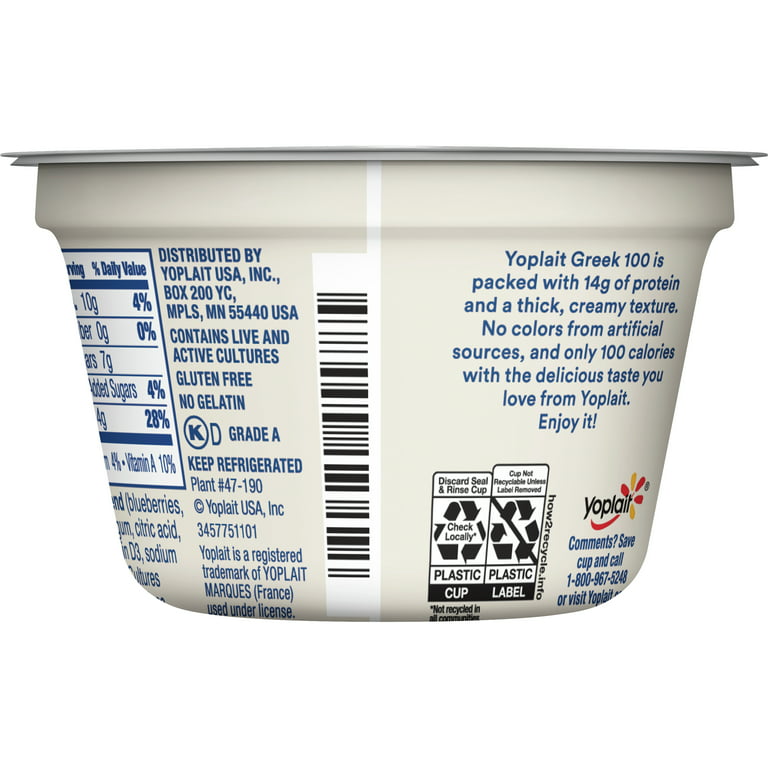 Yoplait Greek Yogurt 100 Calories Fat