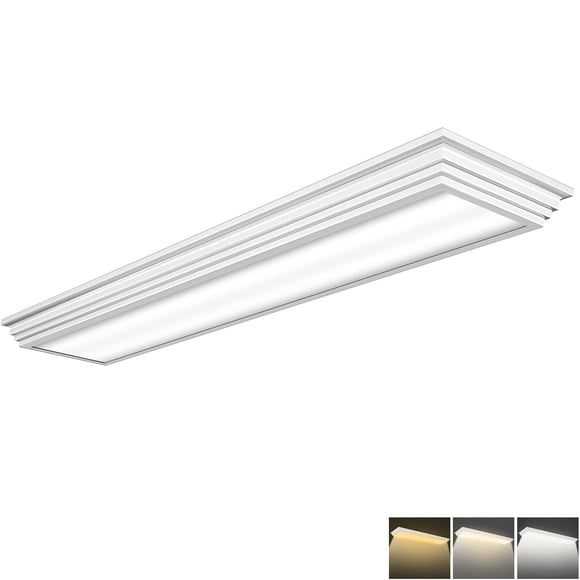 FAITHSAIL Dimmable 4FT LED Wraparound Light, 3 Color Temperature 3000K/4000K/5000K CCT 50W 5500LM 4 Foot Kitchen LED Light Fixture, Flush Mount 48 In