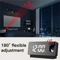 thumbnail image 5 of xaoyunyn Large LED Display Projection Alarm Clock with USB Charger and Dual Alarms for Bedroom Office Features 180° Rotating Projection,Mirror Display,Temperature Humidity Notification, 5 of 9