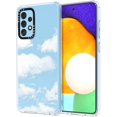 thumbnail image 1 of Galaxy A52 Case, Cute White Cloud Pattern Clear Design Transparent Plastic Hard Back Case with TPU Bumper Protective Case Cover for Samsung Galaxy A52 5G, 1 of 7