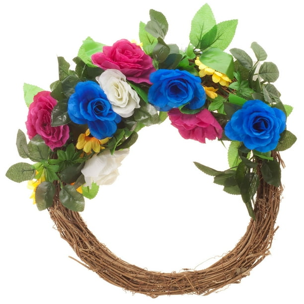 Lighted Jewel Tone Faux Floral Grapevine Wreath 11 Diameter Walmart Com Walmart Com