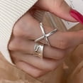 thumbnail image 2 of Anillo de Plata para Mujer Ins Fashion Hollow Line Geometric Ring Jewelry Decoration, 2 of 7