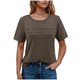 thumbnail image 1 of Camisas de Cuello de Tripulación de Manga Corta para las Mujeres Plisado Mangas de Ruffle, Cuello Redondo Casual Primavera Y Blusa de Verano, 1 of 6