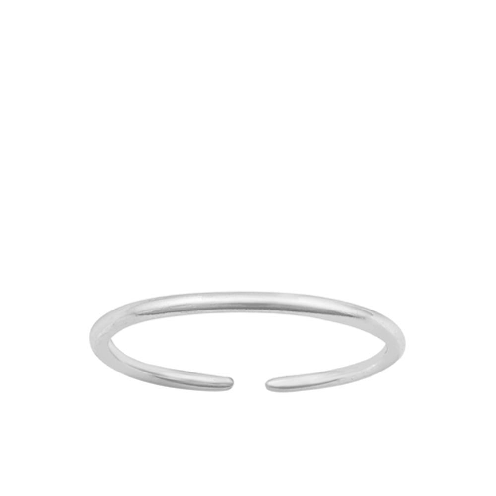 Sterling Silver Thin Minimalist Toe Ring Adjustable Midi Band 925