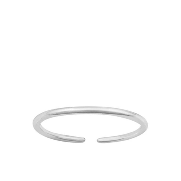 Sterling Silver Thin Minimalist Toe Ring Adjustable Midi Band 925