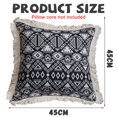thumbnail image 5 of Fundas de almohada con borlas de 18 x 18 pulgadas, fundas de almohada de jacquard suave para decoraciones de otoño, funda de cojín para sofá, silla, dormitorio, 5 of 5