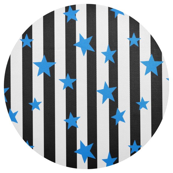 Stripesstars Round Placemats Set of 6 Woven Non-Slip Washable Heat Resistant Table Mats 15.4 Inch for Kitchen Dining Decor