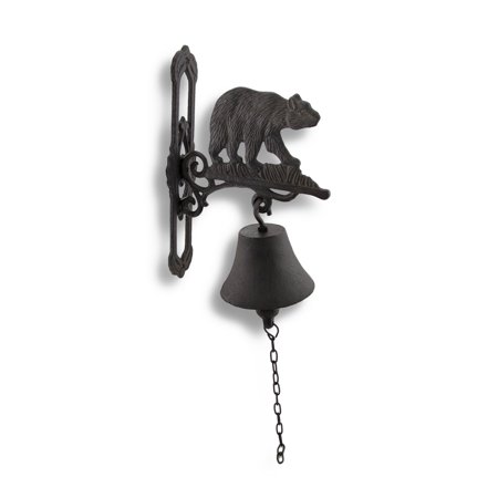 Cast Iron Bull - Wall Mounted Cast Iron Bear Bell with Rust Patina