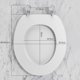 thumbnail image 3 of Asiento de inodoro blanco en forma de O/U, tapa de cierre suave cubierta de asiento de inodoro fija baño, 3 of 11