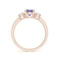 thumbnail image 2 of ANGARA Natural Classic Tanzanite and Diamond Three Stone Engagement Ring in 14K Rose Gold for Women (Size-6mm) | December Birthstone, Anniversary, Jewelry Gift for Women | Natural Tanzanite Ring, 2 of 10