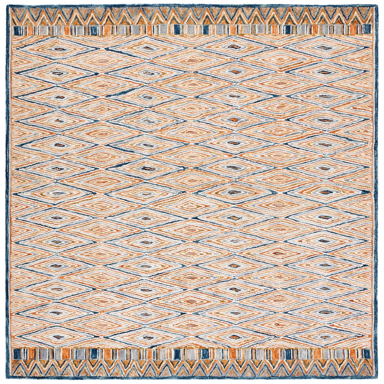 SAFAVIEH Aspen Millicent Geometric Wool Area Rug, Gold/Rust, 9' x 12'