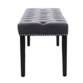 thumbnail image 6 of GZXS Dark Gray Tufted Upholstered End of Bed Bench, Modern Dining Bench Entryway Ottoman Window Seat with Solid Wood Legs and Padded Seat, Easy to Assemble, 45.28"L x 16.93"W x 18.9"H, 6 of 9