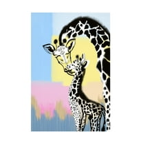 Canvas Wall Art - Meleshnie Govender 'Mama Giraffe And Baby' Wall Art for Living Room, Bedroom, or Office D?cor by Trademark Fine Art - 12 x 19 Inches