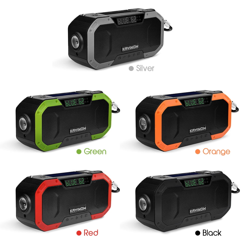 Radio Solaire Urgence Kayinow - Bluetooth, Dynamo, Lampe SOS 5000mAh - IPX5 Étanche