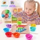 thumbnail image 4 of Juguetes Montessori de madera 2 3 4 años Clips de arcoíris Cuentas Clasificación Rompecabezas a juego Juegos educativos Bandeja para niños Educación preescolar Regalos de cumpleaños para niños niñas esquí esquí Gafas de esquí, 4 of 5