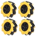 thumbnail image 3 of Mecanum Roue, Robot Roue Haute Capacité de Préhension ABS Jaune et Noir pour DIY Smart Voiture 2 Paires, 3 of 8