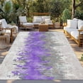 thumbnail image 2 of Purple Grey Abstract Outdoor Rug for Patio/Deck/Porch, Non-Slip Large Area Rug 3 x 5 Ft, Gradient Geometric Graffiti Modern Art Indoor Outdoor Rugs Washable Area Rugs, Camping Rug Carpet Runner, 2 of 8