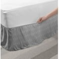 thumbnail image 2 of Abstract Bed Skirt, Symmetric Retro Atomic Motif 1950s Mid Century Minimalism Intersecting Circles, Elastic Bedskirt Dust Ruffle Wrap Around for Bedding Decor, 4 Sizes, Grey and White, by Ambesonne, 2 of 2