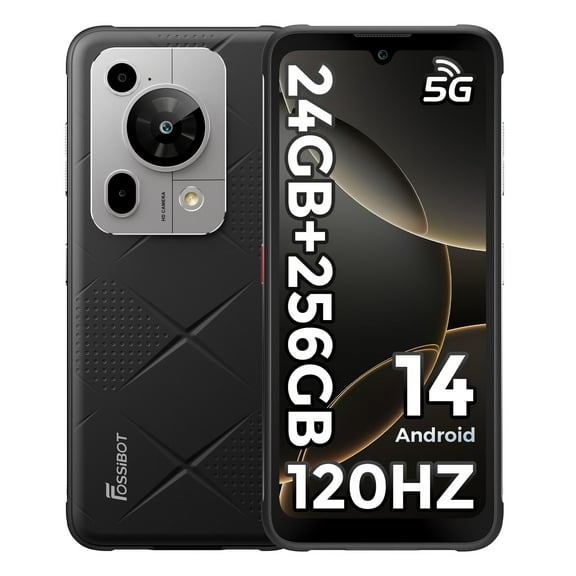 FOSSiBOT F112 Pro 24GB 256GB 6.88-inch 120Hz 7150mAh 50MP Dimensity 6300 6nm 5G Rugged Smartphone Black